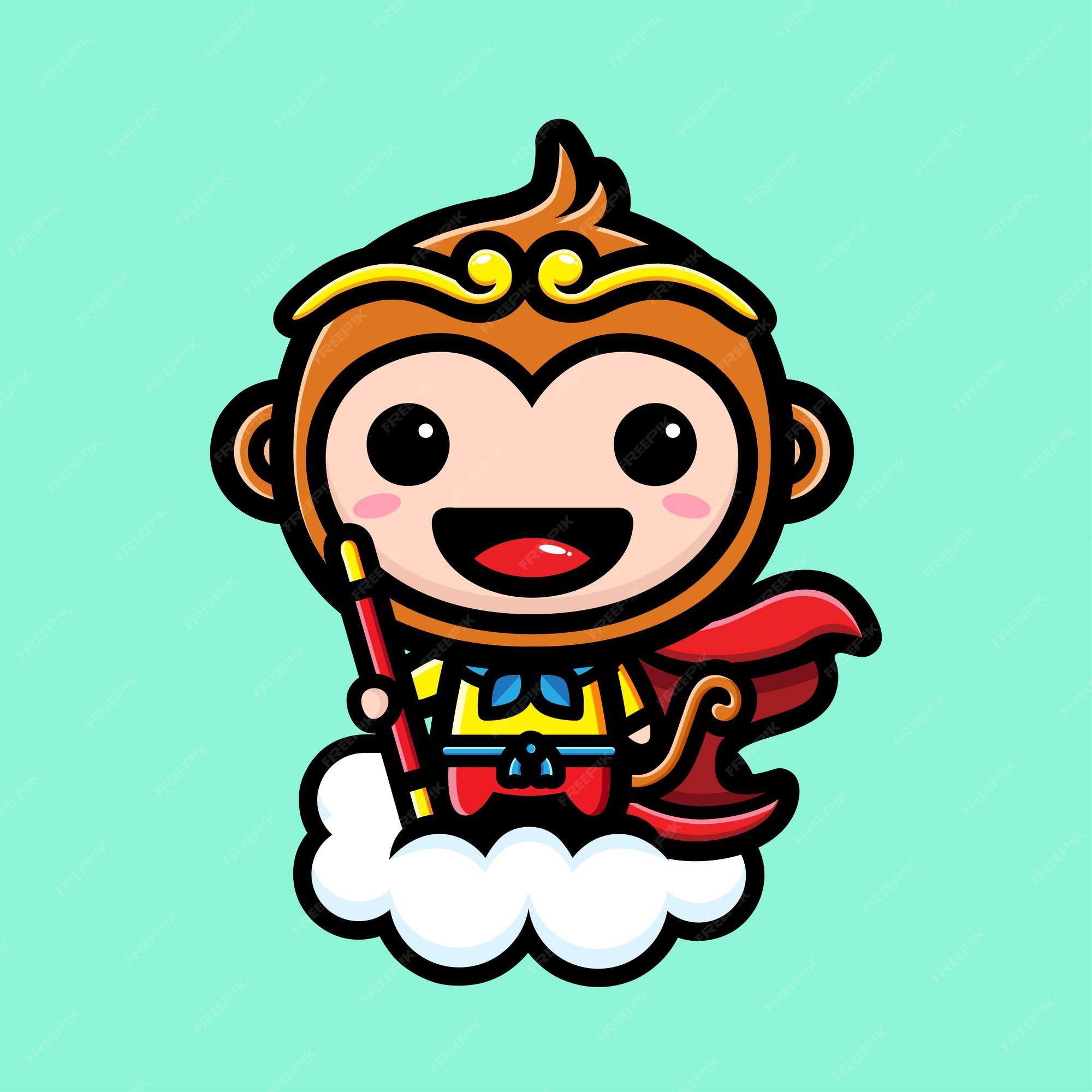Premium Vector | Cartoon cute sun wukong Premium Vector | Cartoon cute sun wukong