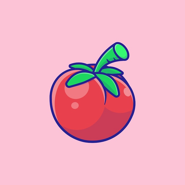 Vector cartoon cute tomato vector