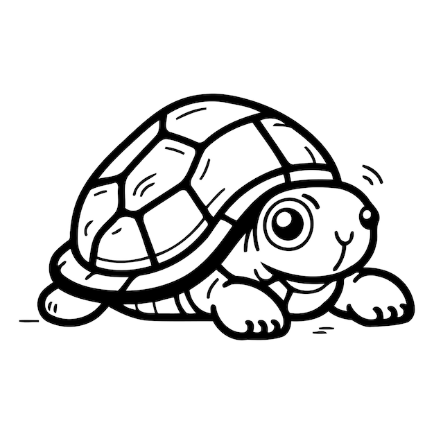Вектор Карикатурная милая черепаха векторная иллюстрация изолирована на белом фоне