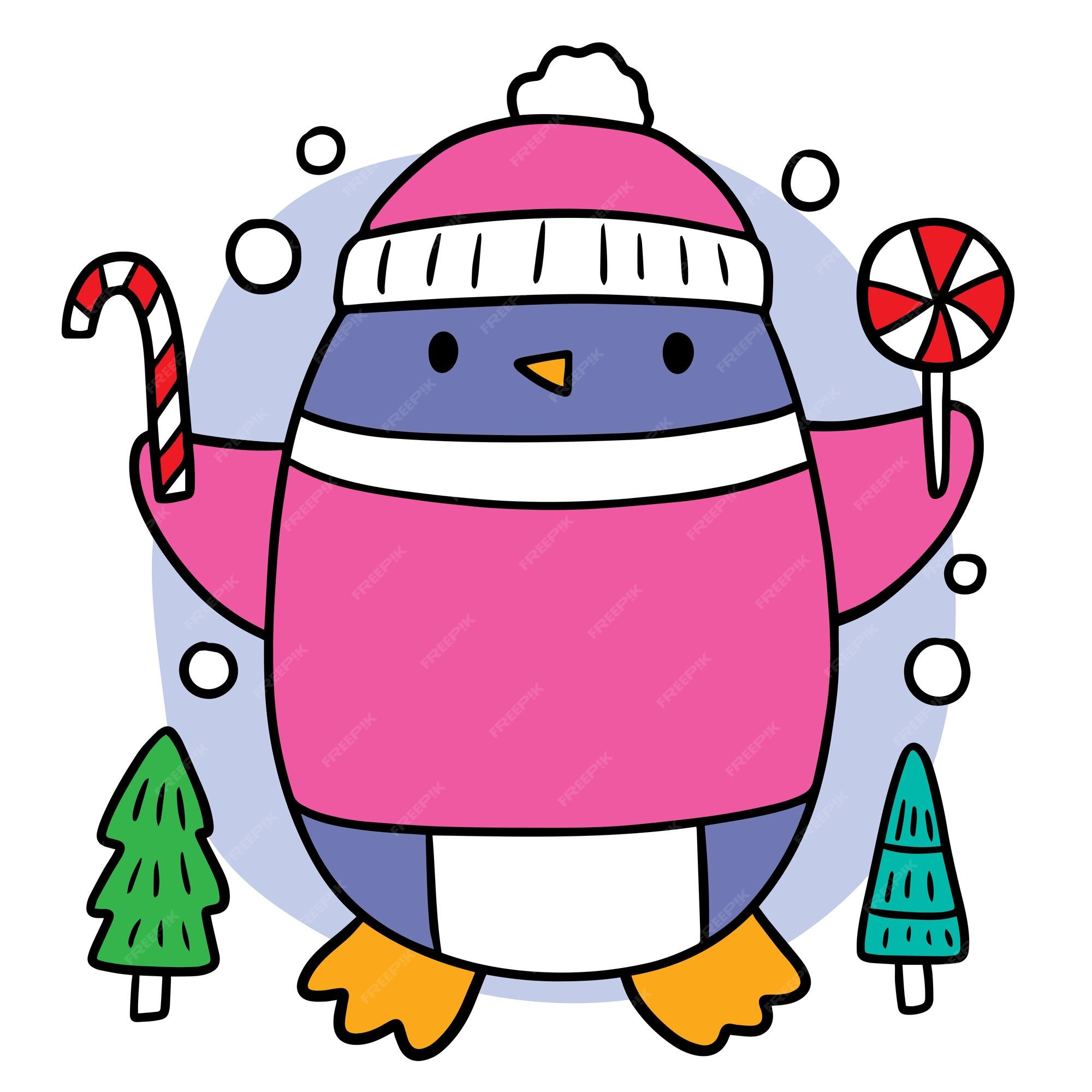 Premium Vector | Cartoon cute winter funny penguin character