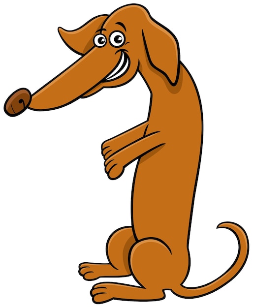 Cartoon dachshund dog comic animal character