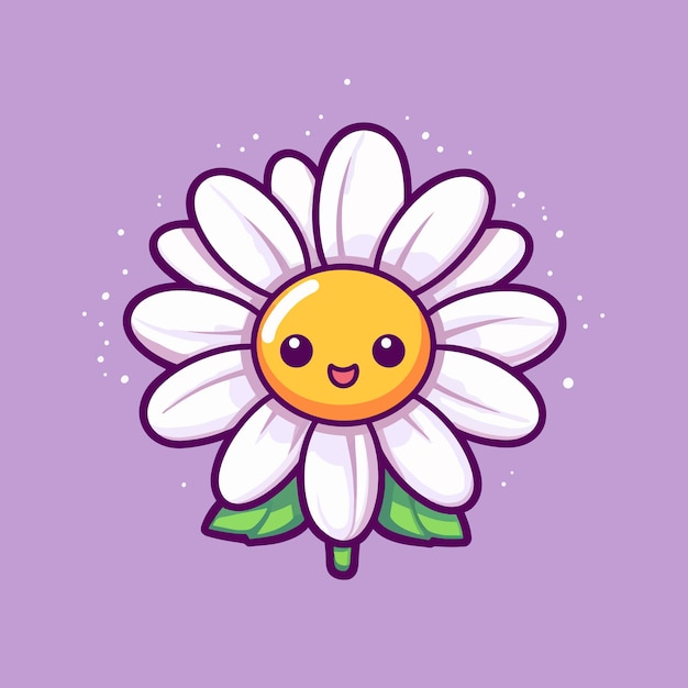 A cartoon daisy with a smiley face.