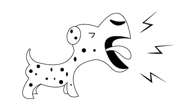 Cartoon Dalmatische hond blaffen Clipart