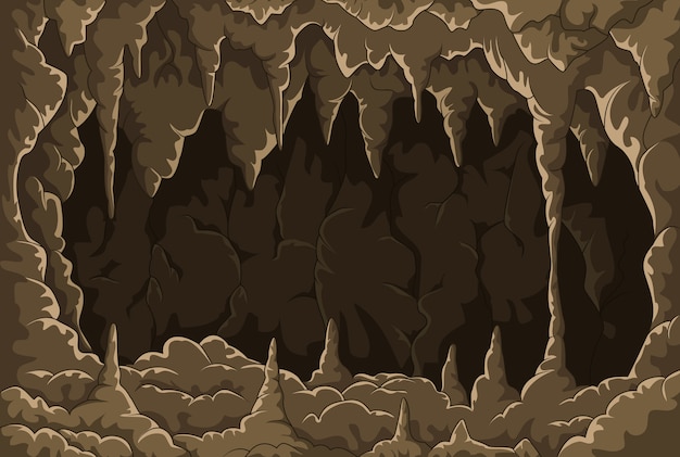 Cartoon de grot met stalactieten