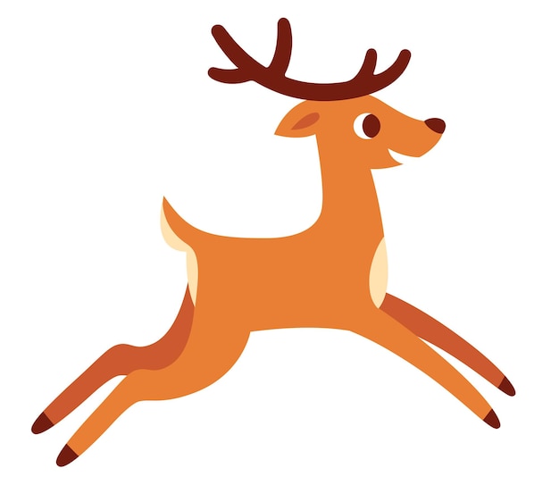 Vector cartoon deer running