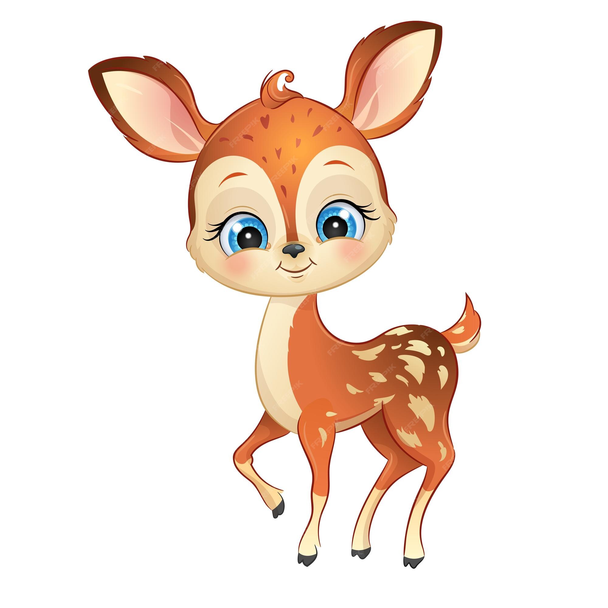 Premium Vector | Cartoon deer vector illustration cute forest animal isolated on white background Premium Vector | Cartoon deer vector illustration cute forest animal isolated on white background
