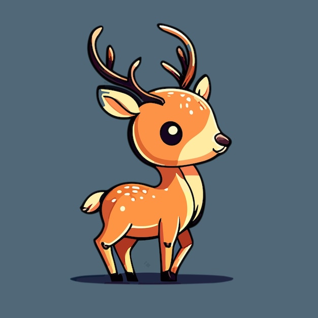 A cartoon deer with big horns and a big nose