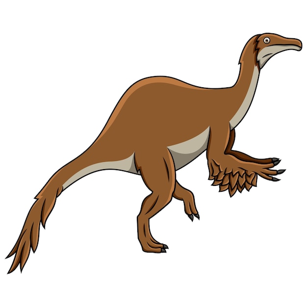 Cartoon Deinocheirus geïsoleerd op een witte achtergrond