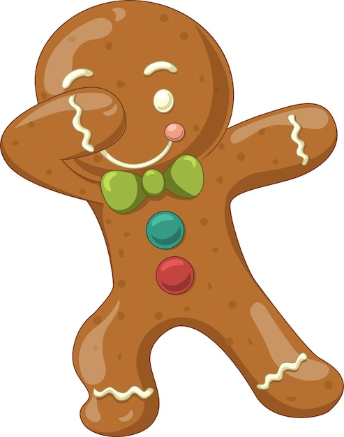 Cartoon deppend gingerbread man koekje