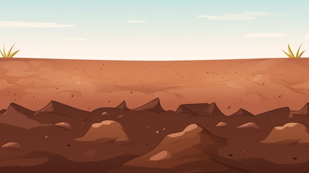 Vector a cartoon of a desert with a desert landscape in the background