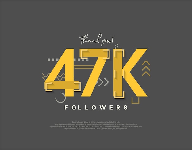 Cartoon design for 47k followers celebration simple and modern concept