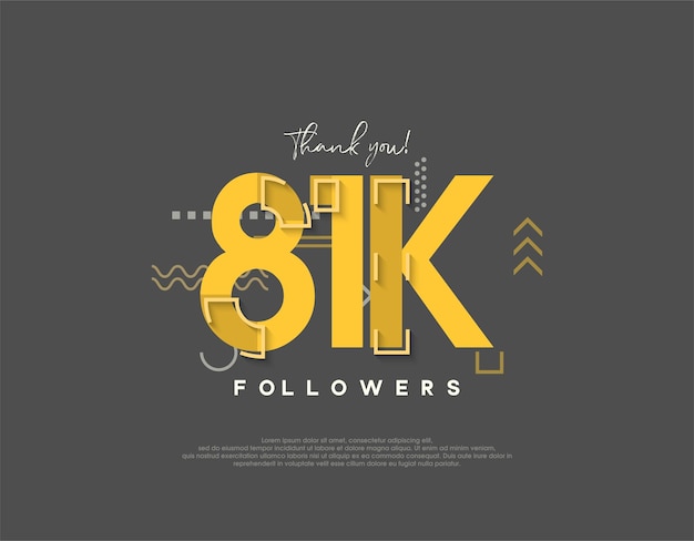 Cartoon design for 81k followers celebration simple and modern concept