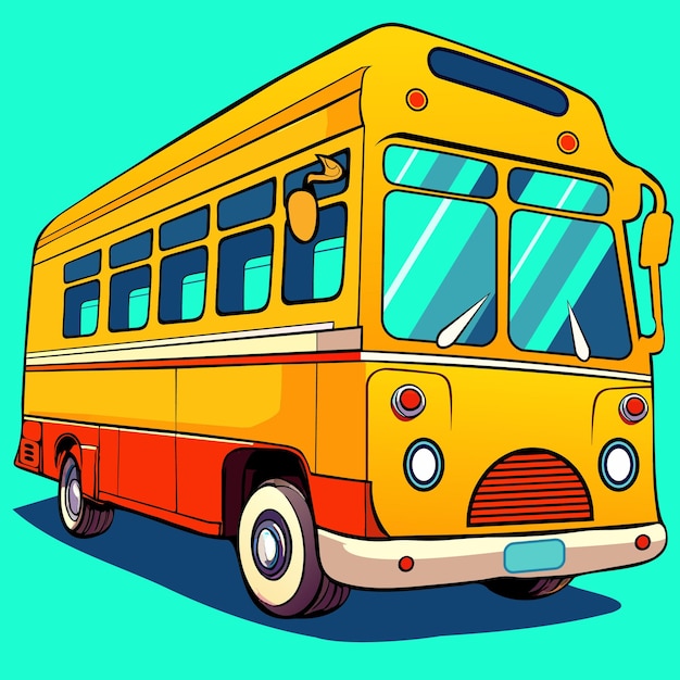 Vettore illustrazione di autobus di disegno a cartoni animati