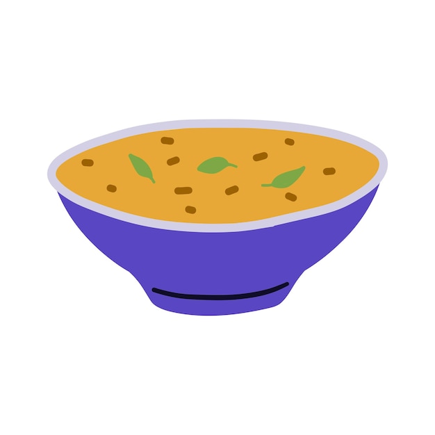 Vector cartoon design element hand drawn bowl of soup