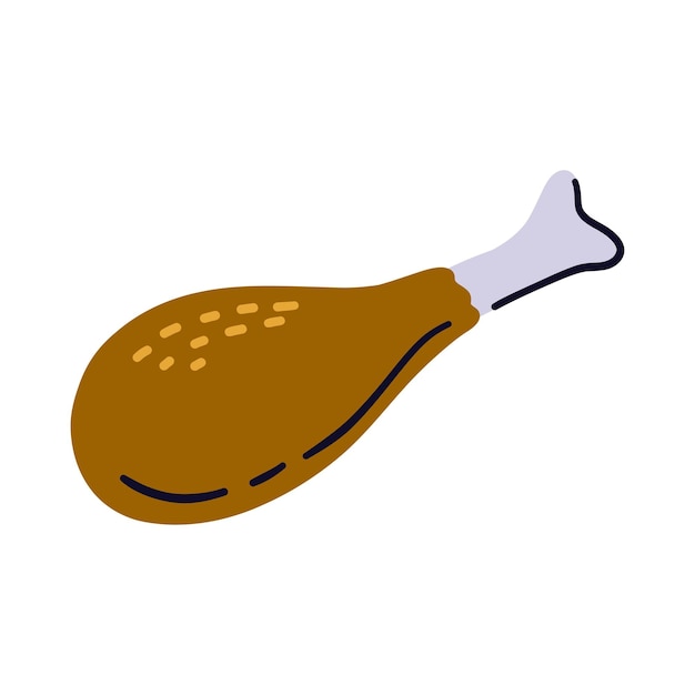 Cartoon design food element Hand drawn chicken leg