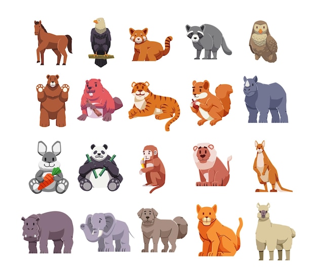 Cartoon dieren set illustratie