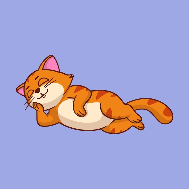 Cartoon dierlijk ontwerp slapende kat schattig