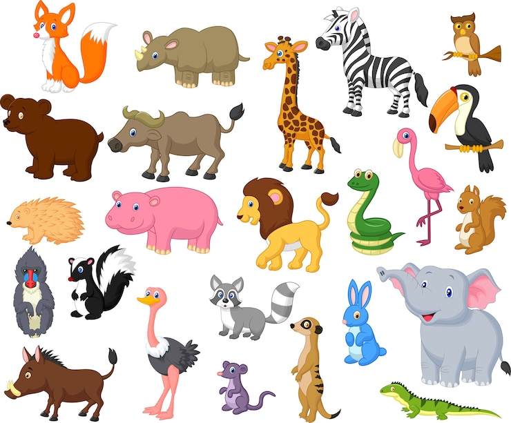 Vector cartoon dierlijke collectie set