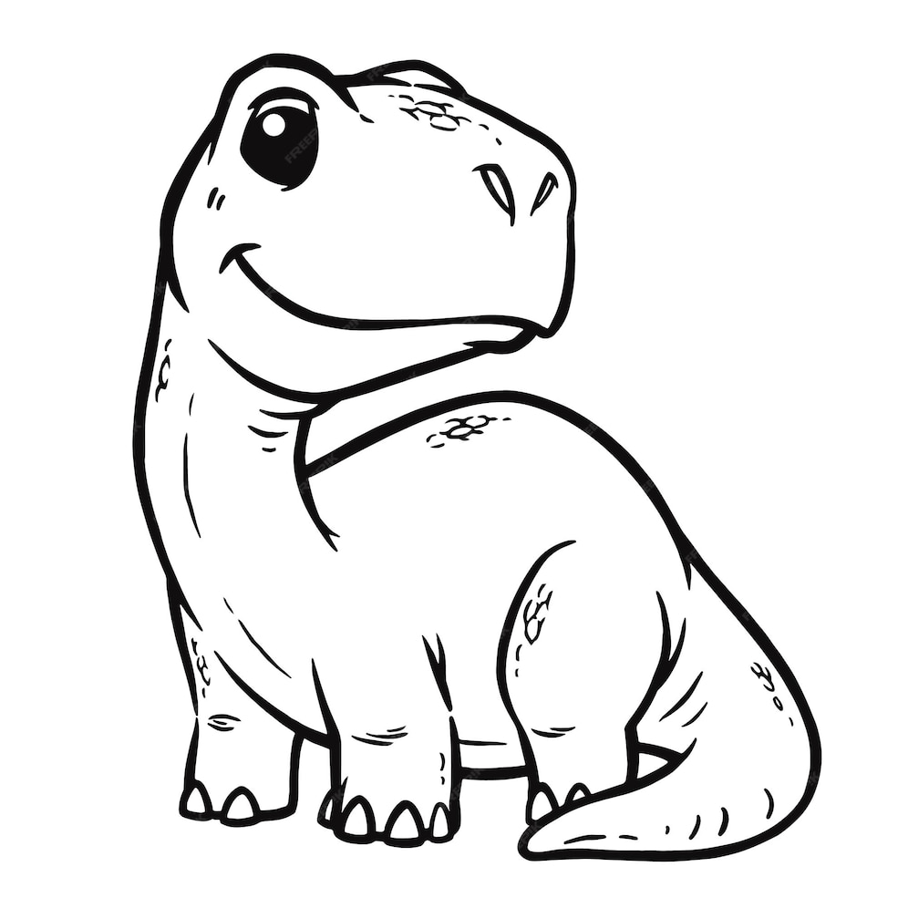 Premium Vector | Cartoon dinosaur, brontosaurus, coloring book for kids