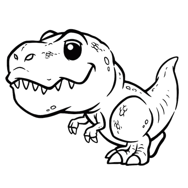 cartoon dinosaur, Tyrannosaurus Rex, Coloring book for kids