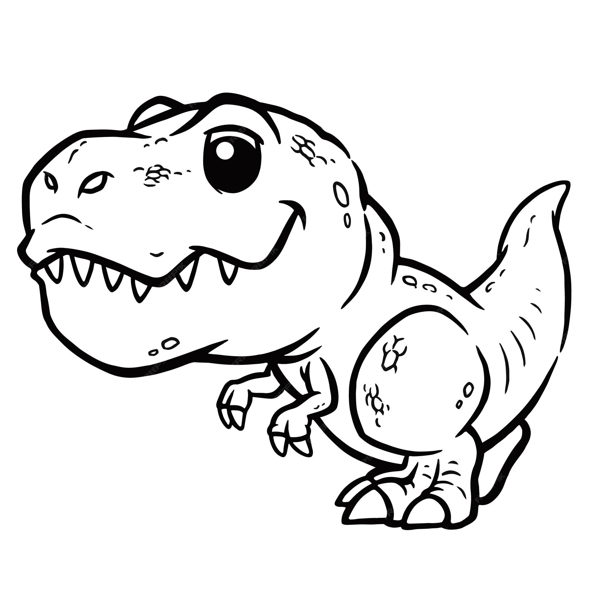 Tyrannosaurus rex dinosaur coloring page vector illustration