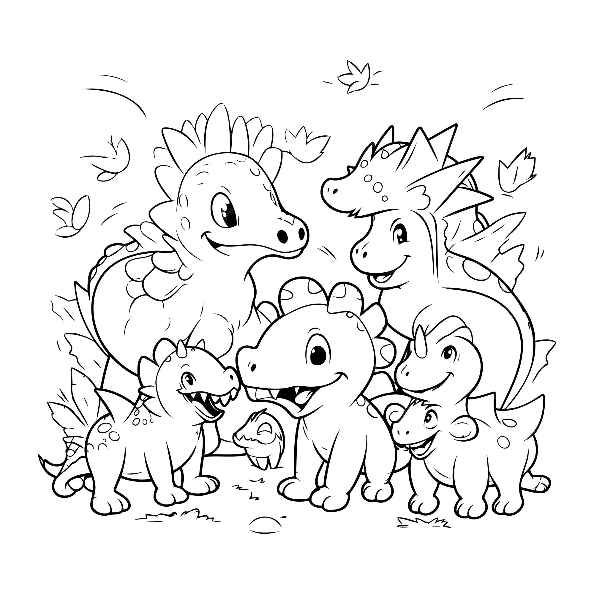 Premium Vector | Cartoon dinosaurs family vector illustration of cute