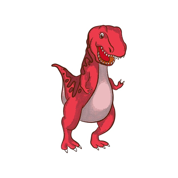 Cartoon dinosaurus illustratie ontwerp glimlachend boos