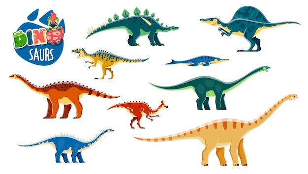 Cartoon dinosaurus uitgestorven reptielen personages