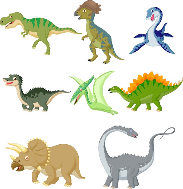 Cartoon dinosaurussen collectie set