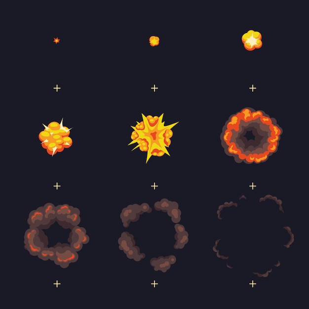 Cartone animato scomparire esplosione esplosione di bomba