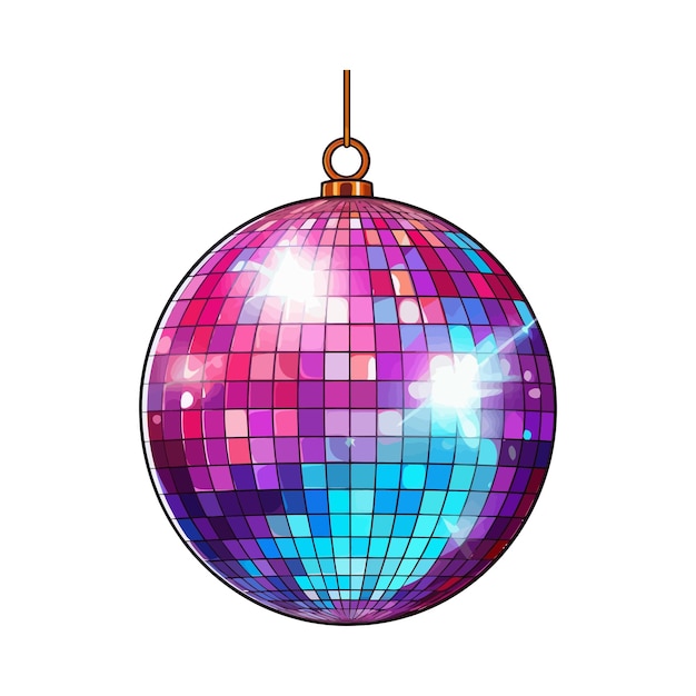 Vector cartoon disco ball vector illustration