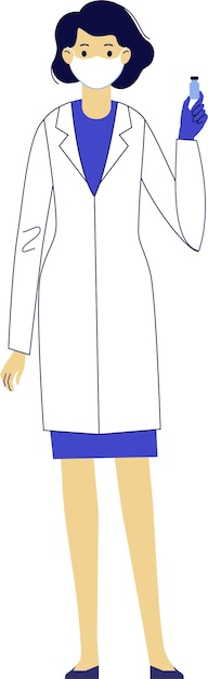A cartoon of a doctor wearing a white lab coat.