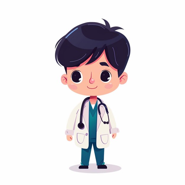 Vector a cartoon of a doctor with a stethoscope around his neck