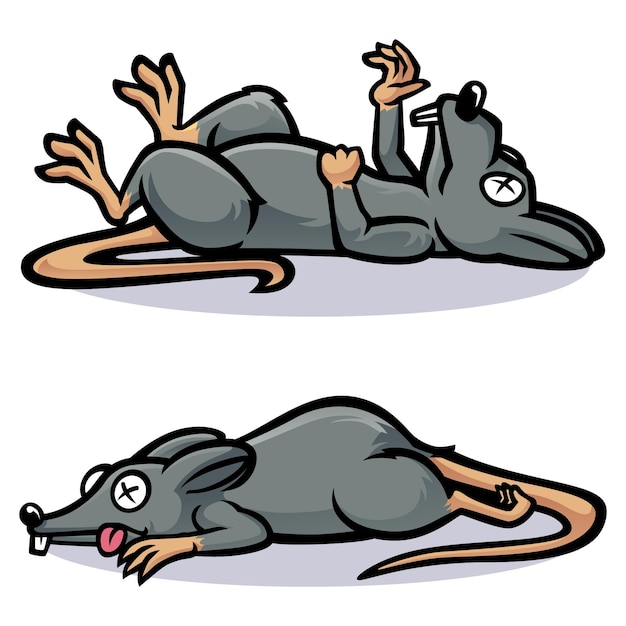 Vector cartoon dode ratten illustratie