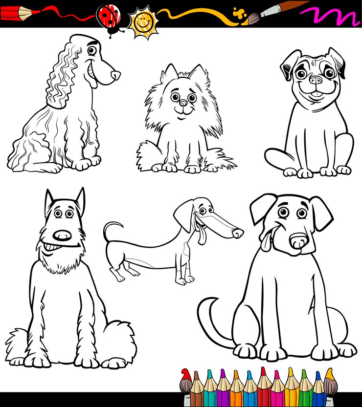 漫画の犬はぬりえのページを繁殖させる