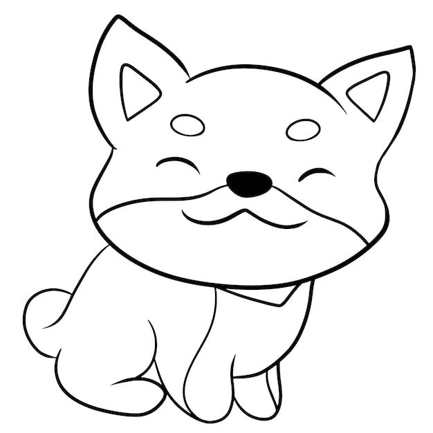 Vector cartoon dog cute animal doodle kawaii anime coloring page cute illustration clip art character