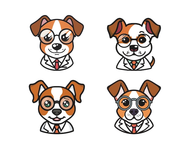 Vector cartoon dog in doctors attire