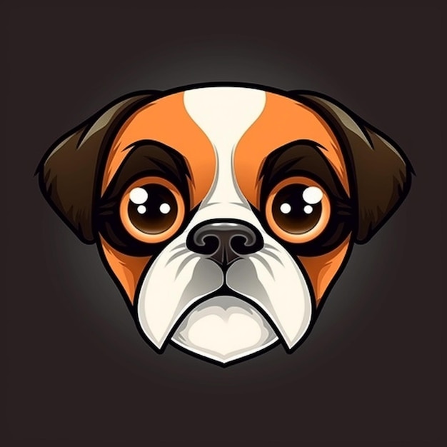 Cartoon Dog face clipart Vector Design