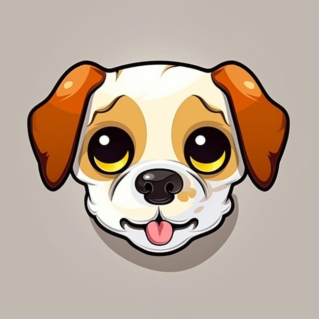 Vettore disegno vettoriale della faccia di un cane di cartone animato