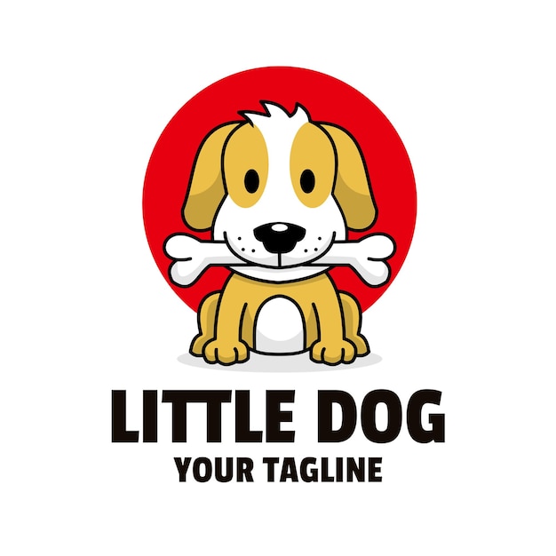 Vettore disegno del logo della mascotte del cane del fumetto