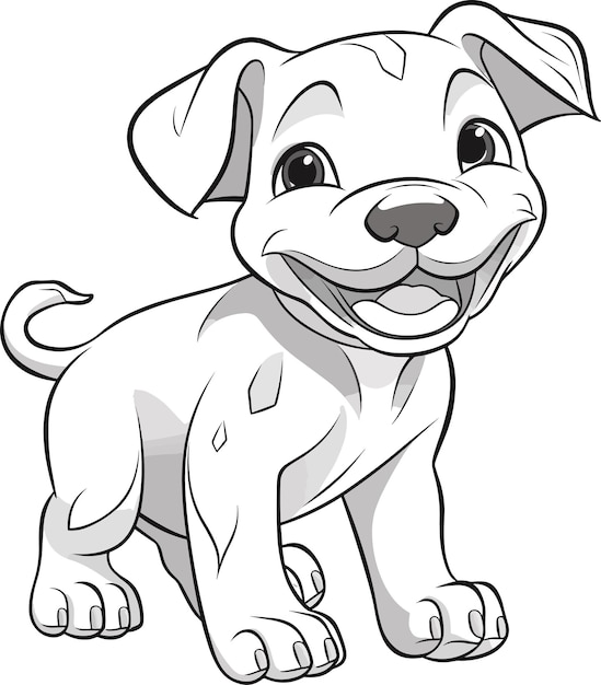 Vector a cartoon dog that is smiling and has a big smile on his face.
