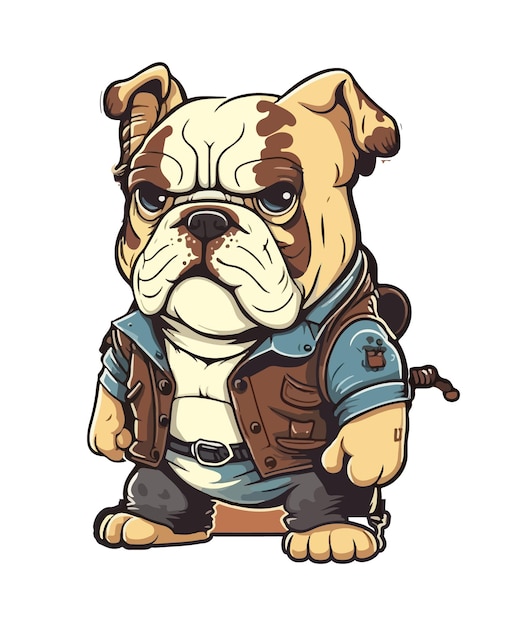 A cartoon dog with a vest that says'dog '