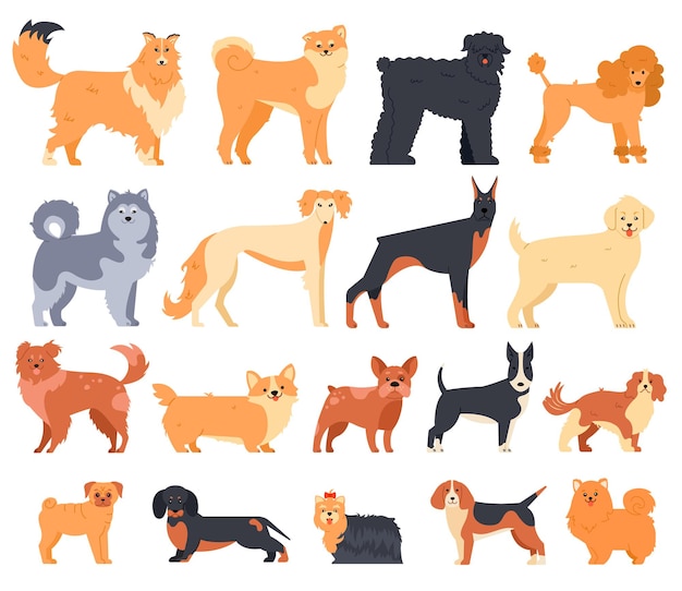 Cartoon dogs set