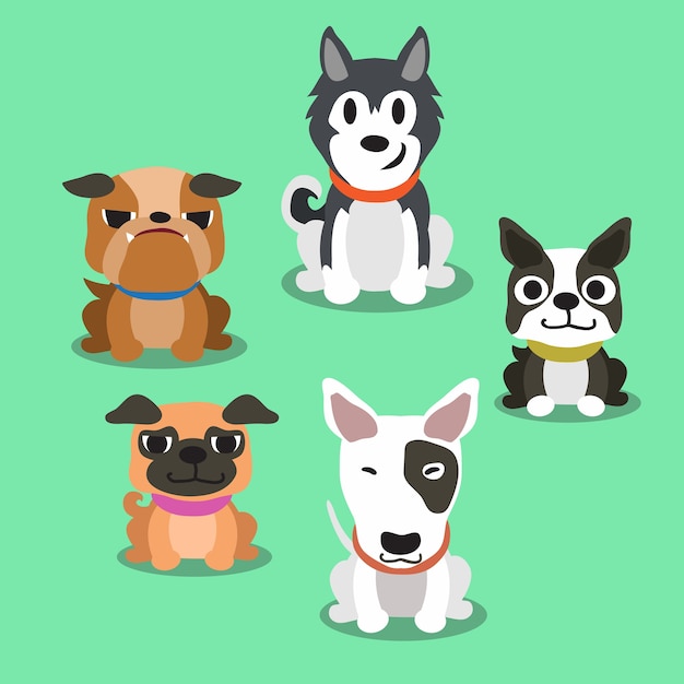 Cartoon dogs standing