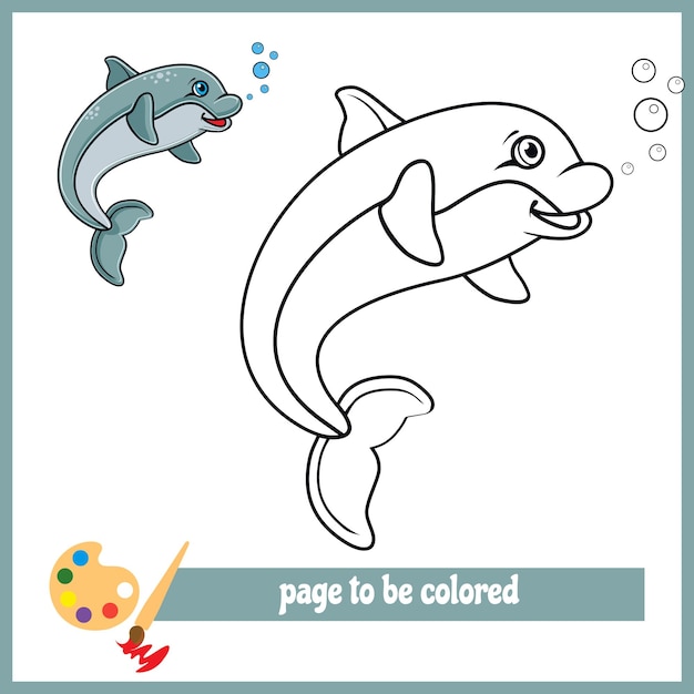 Cartoon dolphin 1A coloring pictures