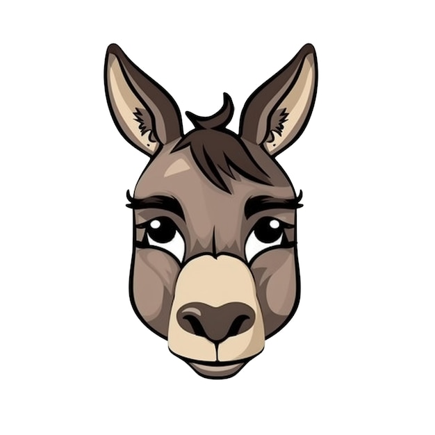 Vector cartoon donkey face vector design