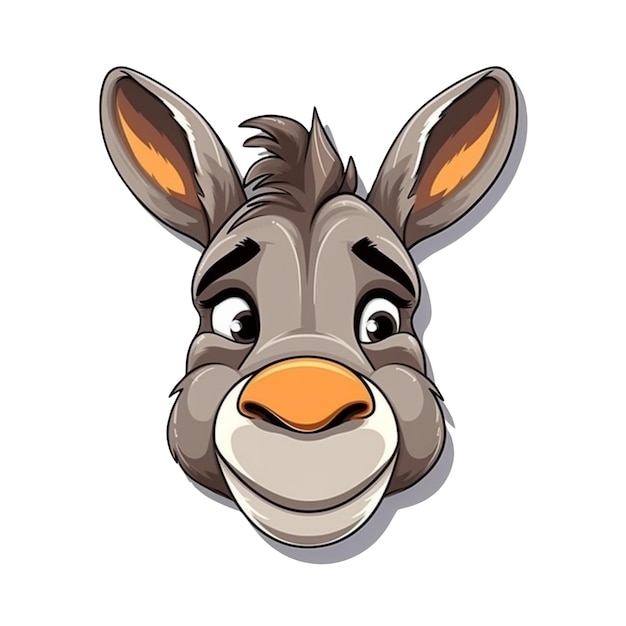 Vector cartoon donkey face vector design