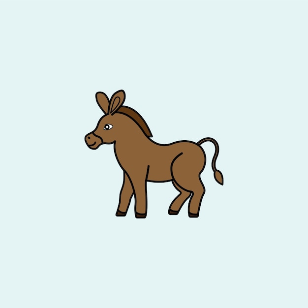 Cartoon Donkey pictogram illustratie sjabloon voor vele doeleinden