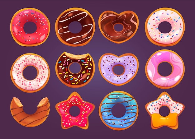 Cartoon donuts collectie