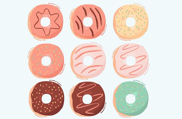 Vector cartoon donuts illustratie